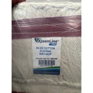 KleenLine Pro 24 oz Cotton Cut-End Wet Mop Head Maroon Band 650146 New